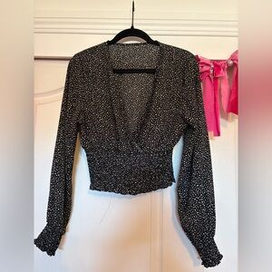 Black and White Polka Dot Women's Top